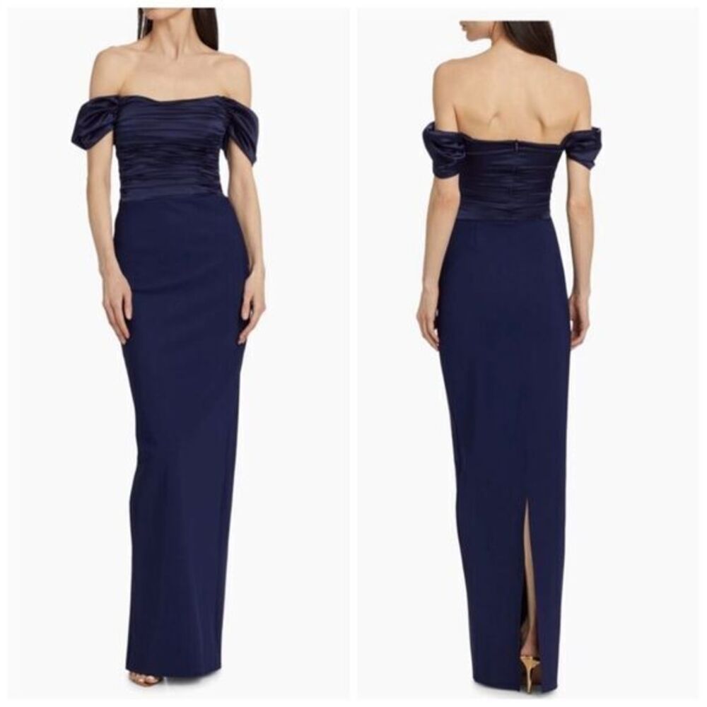 Chiara Boni La Petite Robe Unify Ra Off-The-Shoulder Gown Size 8